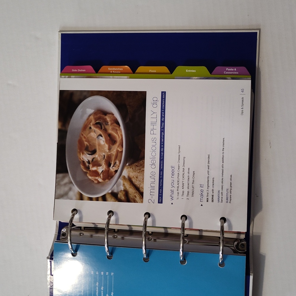 Kraft Recipe Collection 5-Ring Binder Cookbook Jell-O Philadelphia Velveeta EUC - Picture 3 of 8
